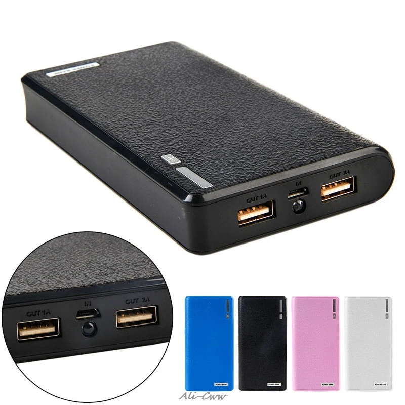 1Pc Dual USB Power Bank 6x 18650 External Backup Battery Charger Box Case For Phone