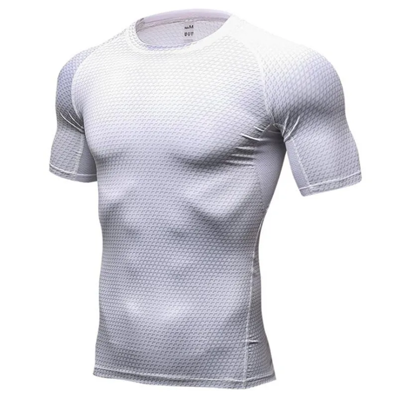 Mężczyźni Pro Shaper bielizna kompresyjna 3D Print Tight T-shirt, fajny elastyczny pot szybkoschnący Wicking Sport fitness krótki rękaw