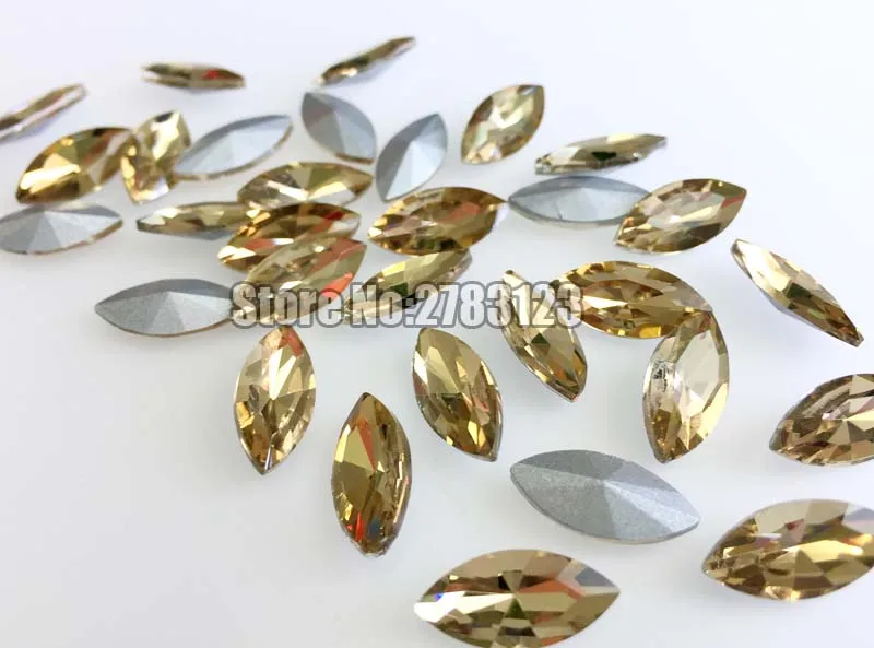 Horse eye shape Glass Crystal light coffee pointback loose rhinestones, nail art/phone diy/CClothing accessories SWMP004