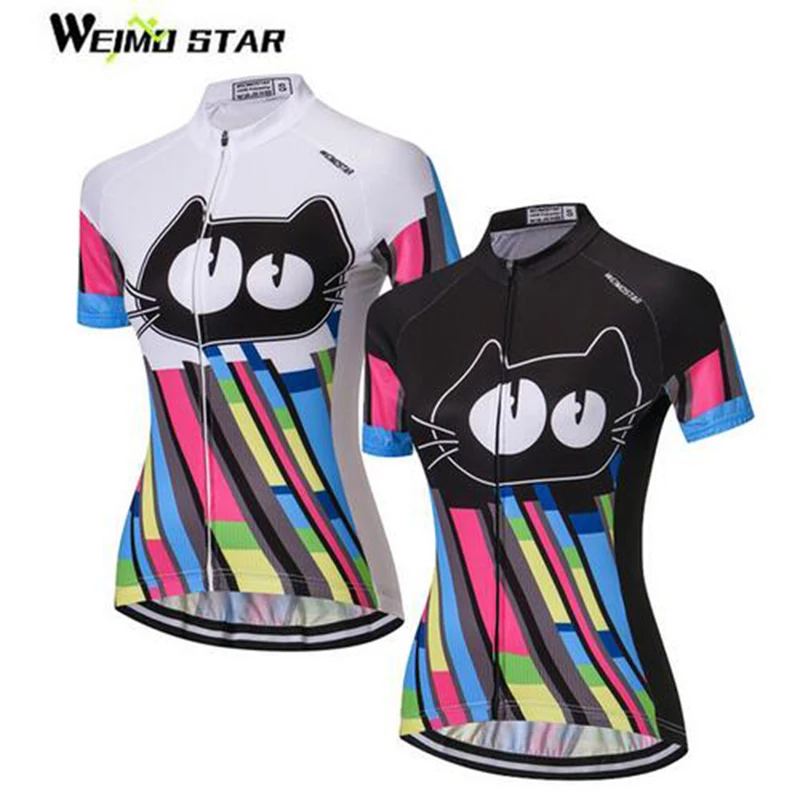 WEIMOSTAR Cycling Jersey Women Short Sleeve 2020 Bike MTB bicycle Clothes Lady Jacket Road Bike Jersey Cat Girls S-XXXL