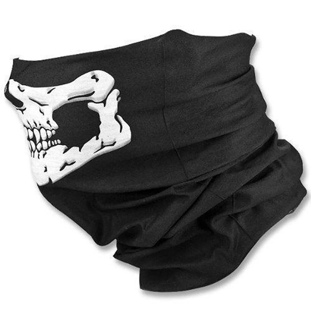 evomosa Motorcycle Mask Skull Ghost Mask Biker Face Shield Face Masks Neck Scarf Balaclava Halloween Masquerade Mask Unisex