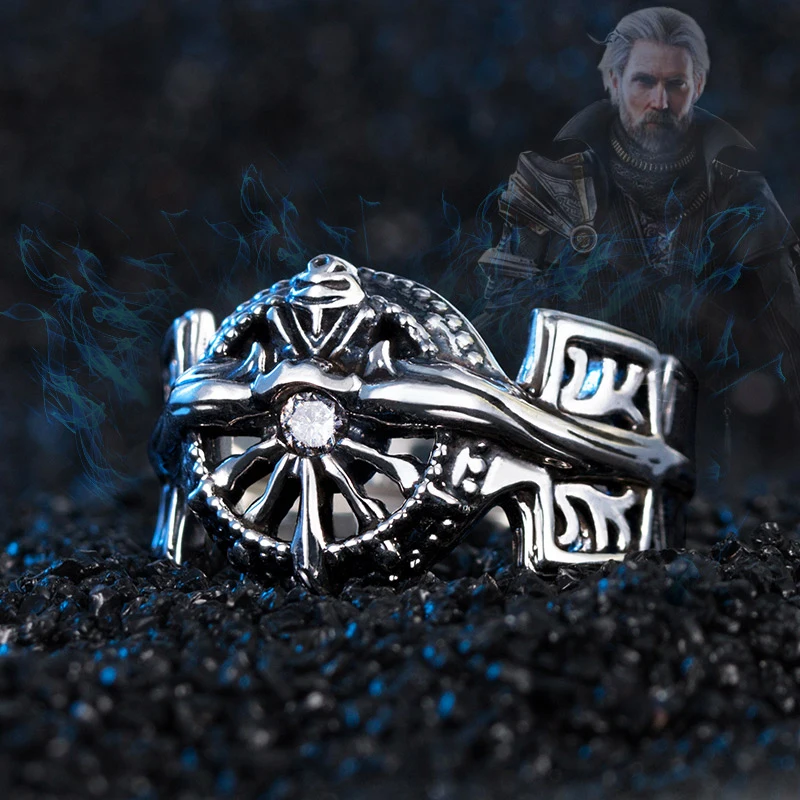 

Final Fantasy Ring S925 Sliver XV FF15 Noctis Lucis Caelum Light of Ring Costume Jewelry Props Accessories For Men Gift 2 Sizes