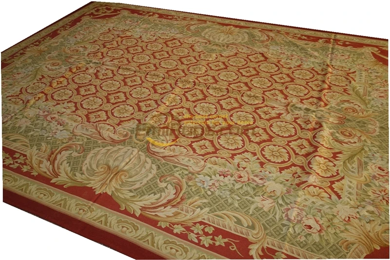 Hand Knitted Carpets Vintage Carpets For Living Room Square Rug Aubusson Carpet Wool Knitting Carpets