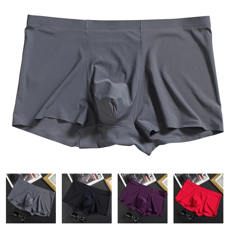 Underwear Men Boxer Shorts Ice Silk Seamless Summer Slim Design Very Soft Sexy Male Men\'s Underpants Cueca Boxers Homme