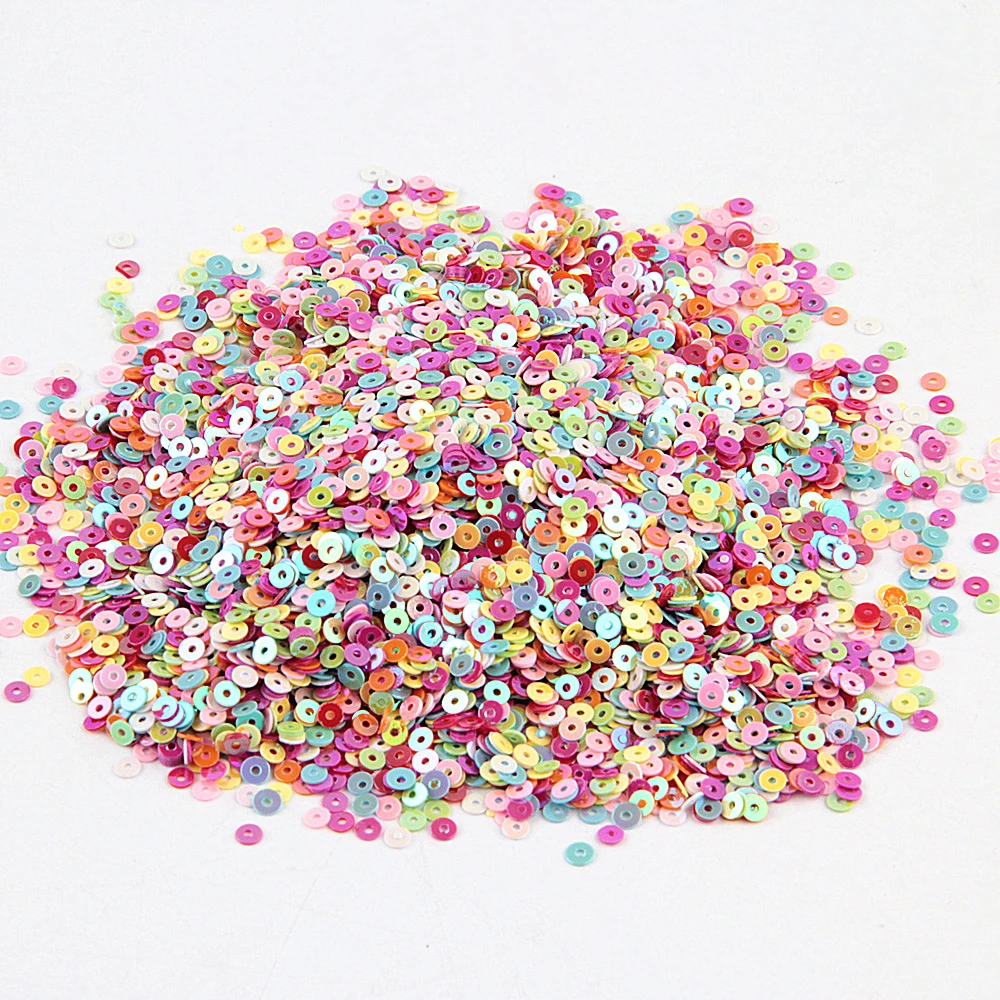 Lantejoulas planas para decoração e costura, acessório para decoração de casamento faça você mesmo de pvc 3mm 4mm 5mm 6mm