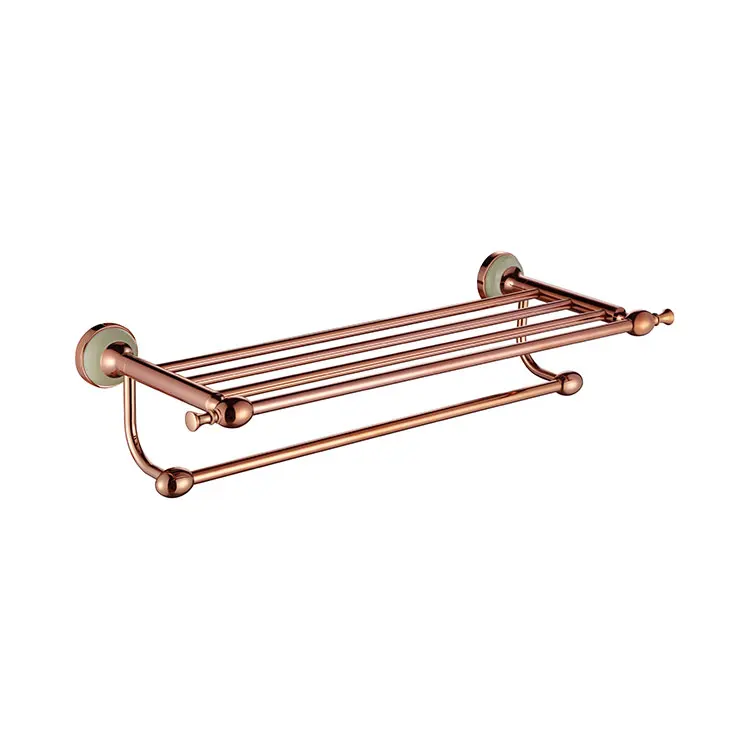 Rose gold Brass Towel rack Doube Towel bar Bathroom hardware accessories