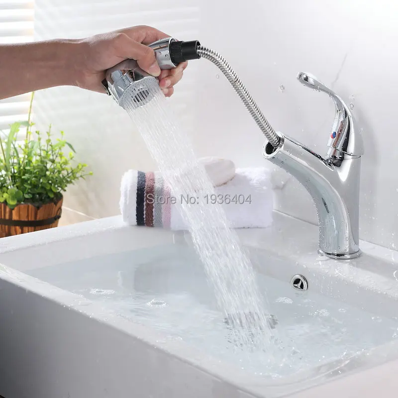 

Hot Selling Kitchen Pull Out Mixer taps basin sink pull-out flexible faucet 1157C