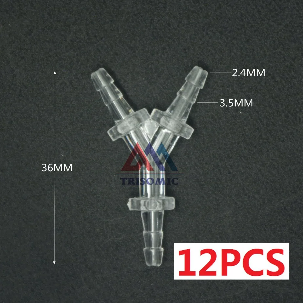 12 штук 2,4 мм Y tpye equant коннектор равный трубный Столярный материал GPPS пластиковый фитинг аквариум для аквариума