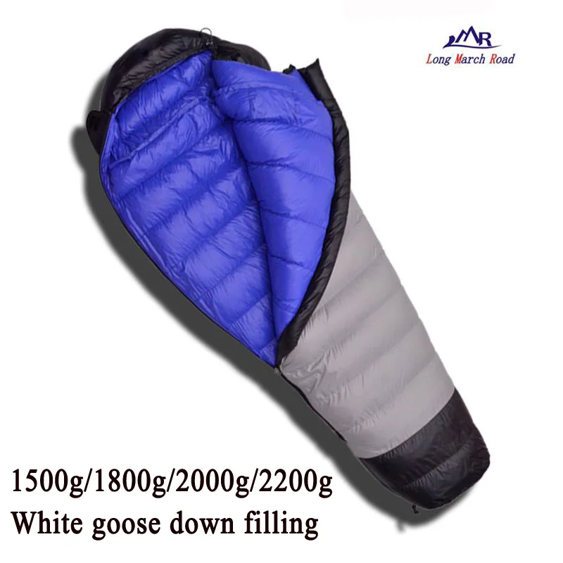 

LMR ultralight comfortable goose down filling 1500g/1800g/2000g/2200g down can be spliced camping sleeping bag