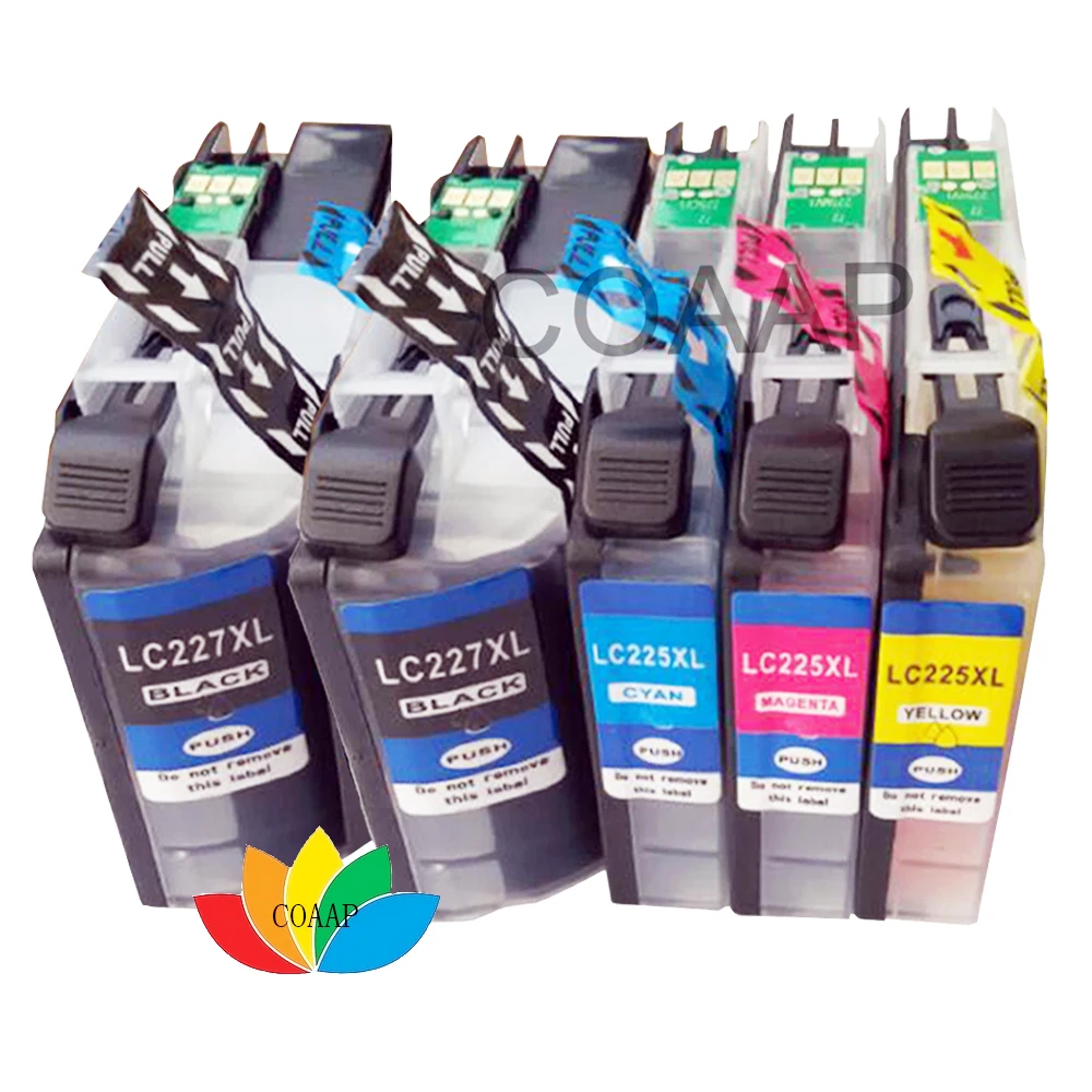 5 x LC225XL LC227XL Compatible Ink Cartridge for MFC-J5625DW MFC-J4120DW MFC-J4620DW printer 2BK + 3 COLOUR