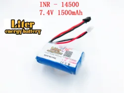 7.4v 14500 1500MAH Li-ion akumulator litowy do wody miękkiego pistoletu i RC car boat helikopter zabawki samoloty