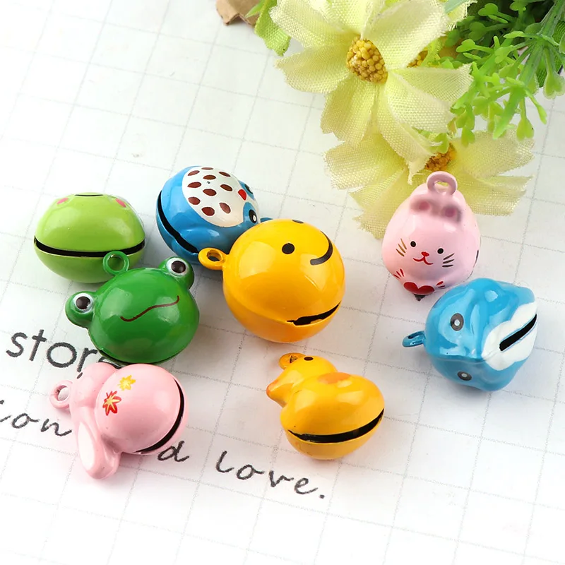 2PC Mix Cute Mini  Cat Fish Duck Rabbit Metal Jingle Bells Loose Beads Festival Party Decoration/Pet Bell/DIY Crafts Accessories