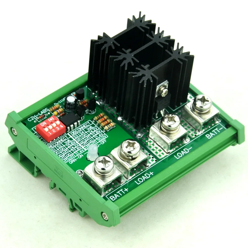 

DIN Rail Mount LVD Low Voltage Disconnect Module, 24V 80A, Protect Battery.