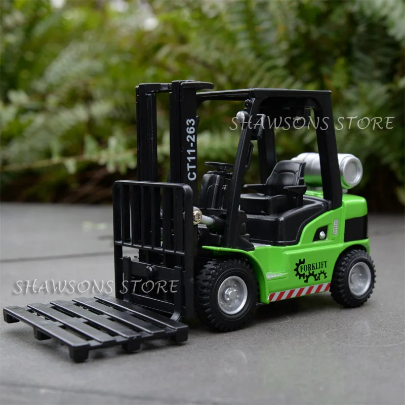 

1:24 Scale Diecast Engineering Truck Model Toy Forklift Miniature Replica Pull Back With Sound & Light