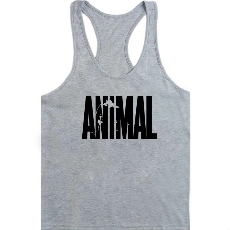 Mens Brand Singlet Tops Bodybuilding and Fitness Shirt Regatas Clothes Vest Men Animal brand clothing Stringer Tank Top