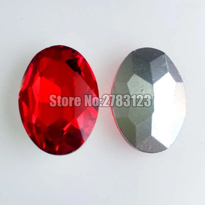 Free shipping AAA Glass red oval shape pointback rhinestones,diy/nail art/Clothing accessories SWOP007