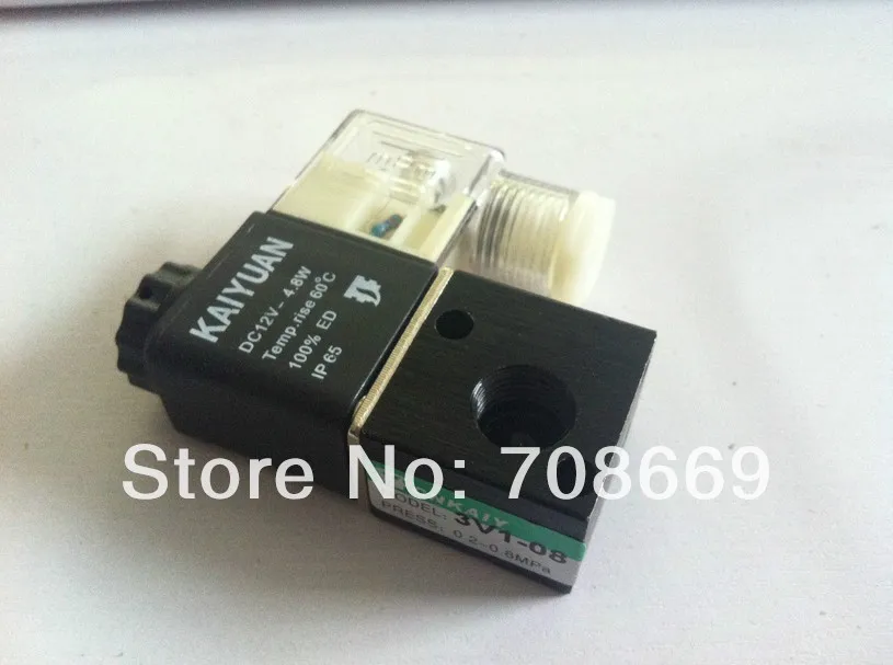 

3V1-08 12V DC 3Port 2Pos 1/4" BSP Normally Closed Solenoid Air Valve Coil Led