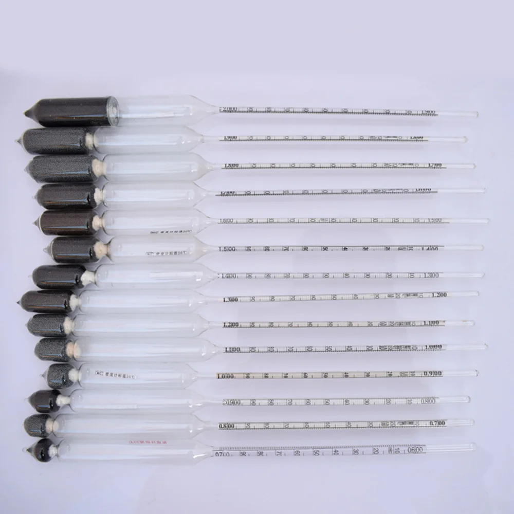 

14PCS/lot 0.6-2/m3 glass hydrometers chemical laboratory glass Densitometers liquid hydrometer densimeter Density Meter