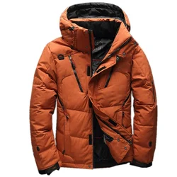 Casual Winter Warm Snow Jackets Men's Clothing White Duck Down Jacket Parkas Man Thicken Coats Male -20 Degree Windbreaker Park