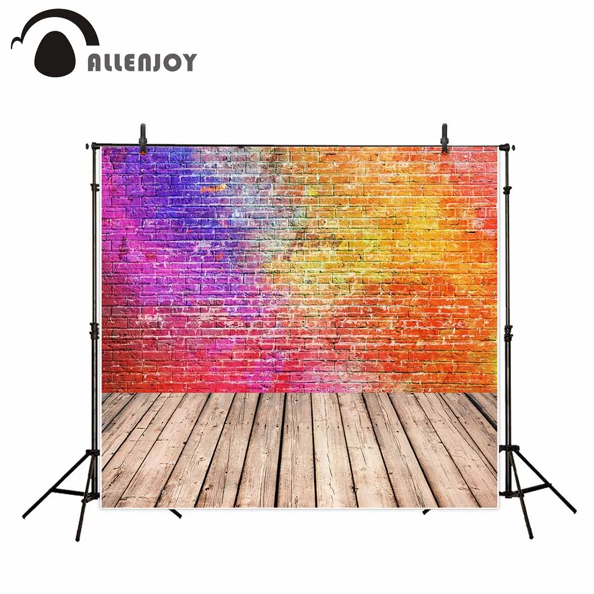 Allenjoy photographic background Yellow purple red brick wall street shot classic backdrop photocall professional customize