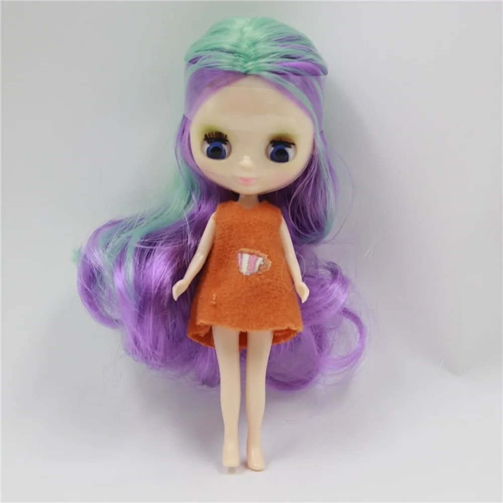 Fashion style mini blyth doll colour hair Medium hairstyle nude factory doll fashion girl toys 11cm without clothes