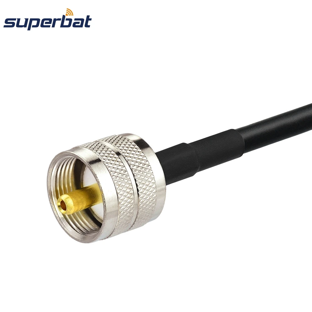 Superbat UHF PL259 SO239 Plug to SMA Male Connector Pigtail LMR195 Antenna Extension Cable 200cm for Wireless