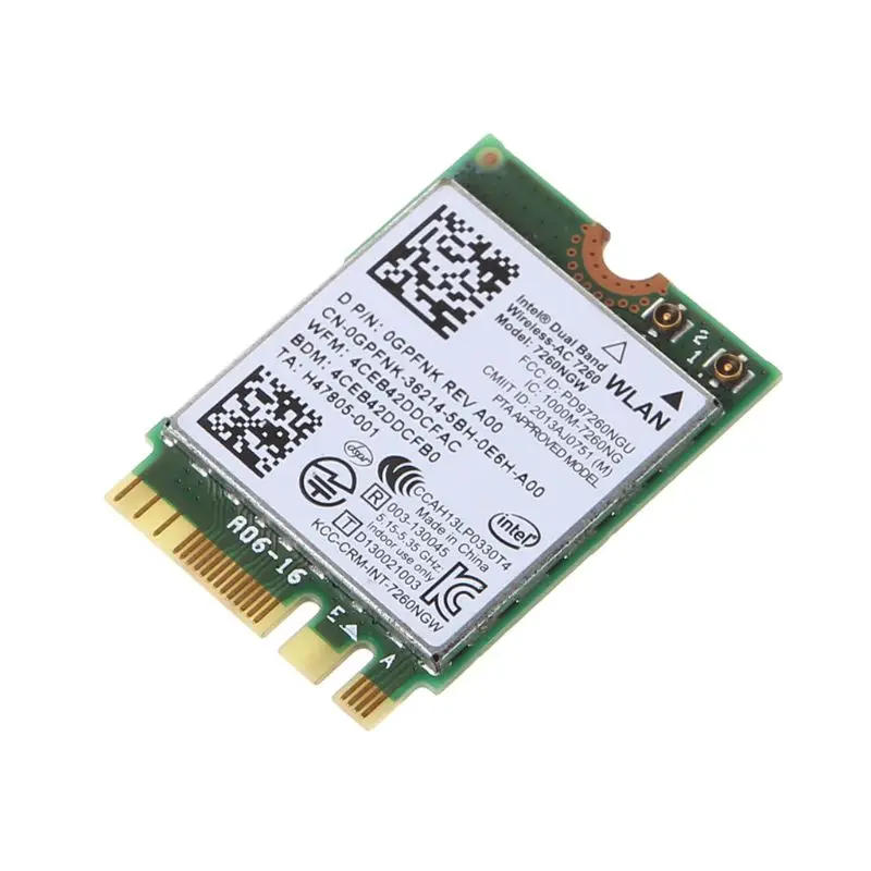 Dell Intel Dual Band Wireless-AC 7260 7260NGW NGFF M.2 Bluetooth WiFi Network Card