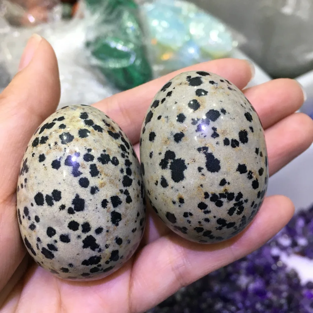 1pcs Natural and beautiful speckled stone crystal egg specimen decoration collection for gift