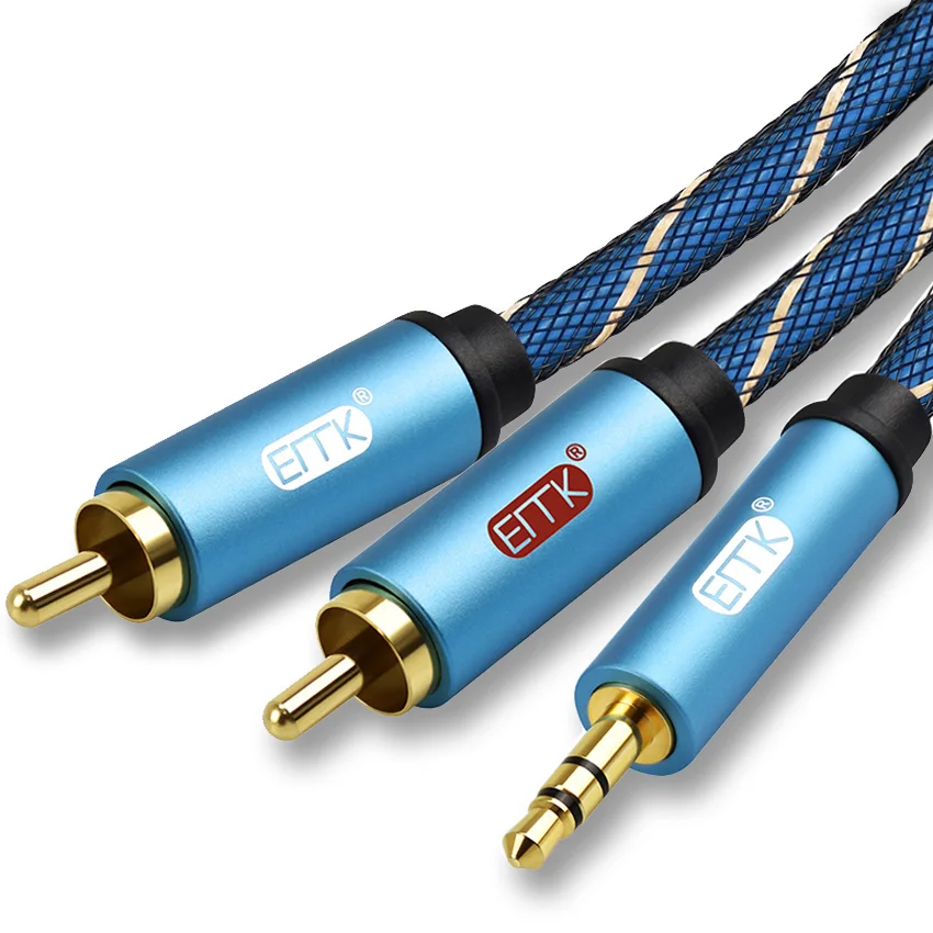 

RCA Cable 2RCA to 3.5 Audio Cable RCA 3.5mm Jack RCA AUX Cable for DJ Amplifiers Subwoofer Audio Mixer Home Theater DVD