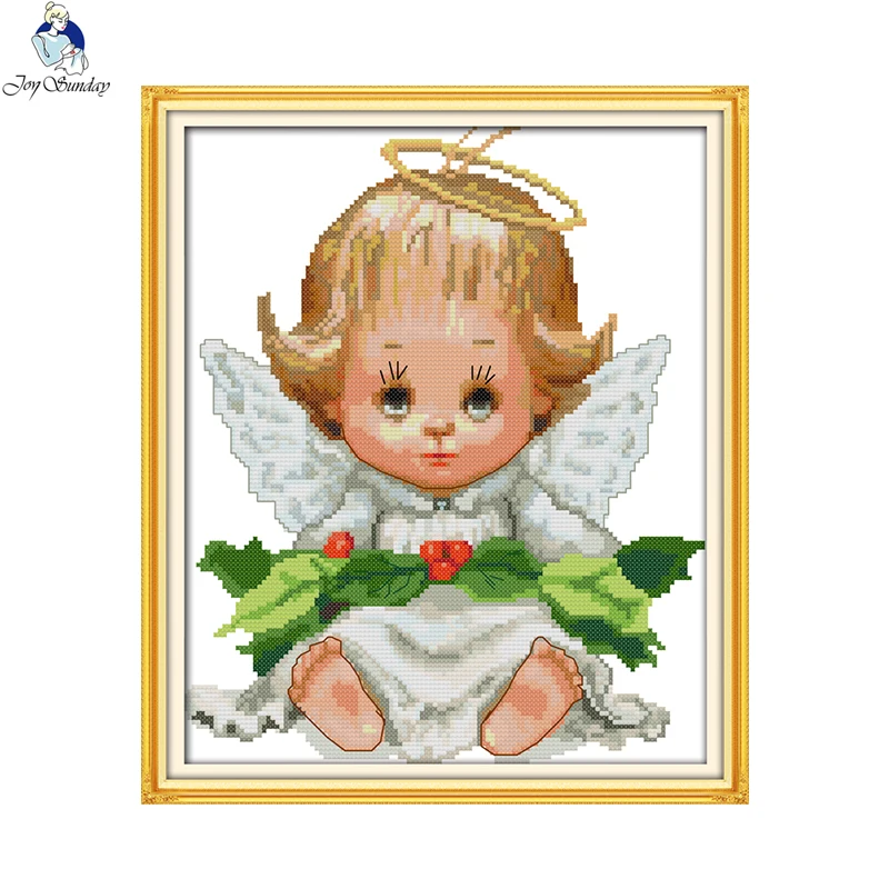 Little Angel Series Cross Stitch kit DIY Handmade Needlework 14ct Counted Printed Canvas 11ct Fabric Stitching Embroidery Crafts