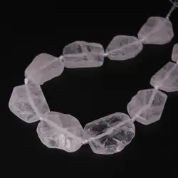 9-10PCS/strand Raw Crystal Slab Slice Loose Beads,Natural White Rough Quartz Stone Gems Nugget Pendants Jewelry Making Supplies