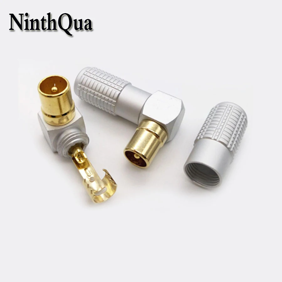 1pcs Bent F Female Turn 9.5 TV General Head Connector Inch Plug RF Revolution F Thread  to 9.5 Interface