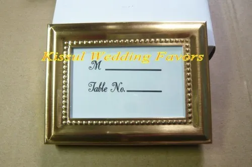 (20Pc/lot) Wedding Decoration craft of Silver and Gold Photo Frame Also as Place card Holder For Party Favors and Guest Gifts