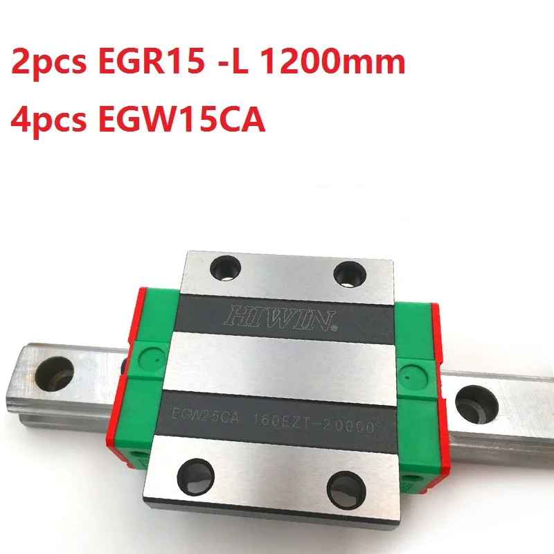 

2pcs origial Hiwin rail EGR15 -L 1200mm linear guide + 4pcs EGW15CA flanged carriage blocks for CNC router