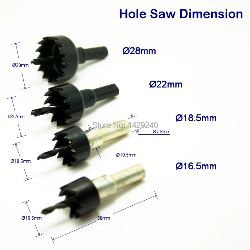 LEEWA 1pc New 28mm 22mm 18.5mm High-Speed Steel Hole Saw Drill Tool #CA4651