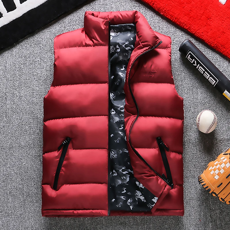 Black Navy Red Sleeveless Quilted Coat Male Waistcoat Winter Vest Men Big Size 6XL 7XL 8XL