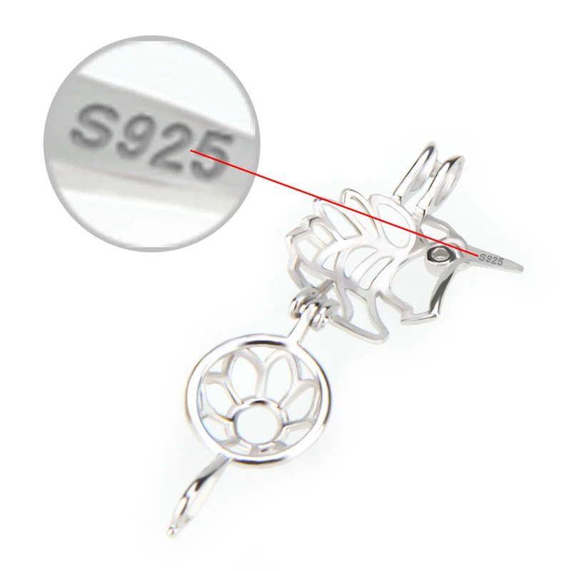 CLUCI 925 Sterling Silver Charms Pendant for Women Necklace Jewelry Romantic Shaped Cage Pendant 925 Silver SC097SB