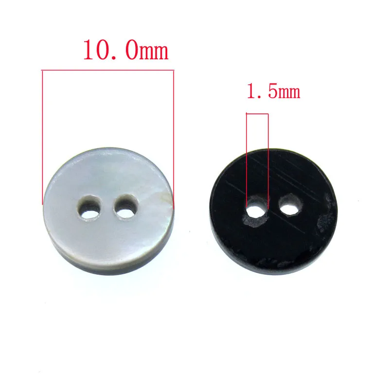 50Pcs Black mother of pearl shirt buttons natural shell buttons black iridescent 2 holes Buttons 10mm