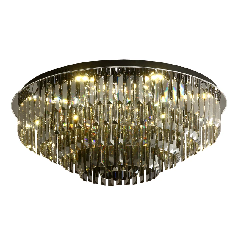 Crystal Ceiling Light Fixtures Home Lighting LED Ceiling Lamps For Living Room Bedroom Three-color dimmable light Plafonnier