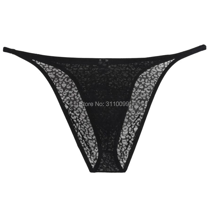 Men Hipster Brazilian Bikini Briefs Jacquard Lace Underwear Cheeky String Briefs