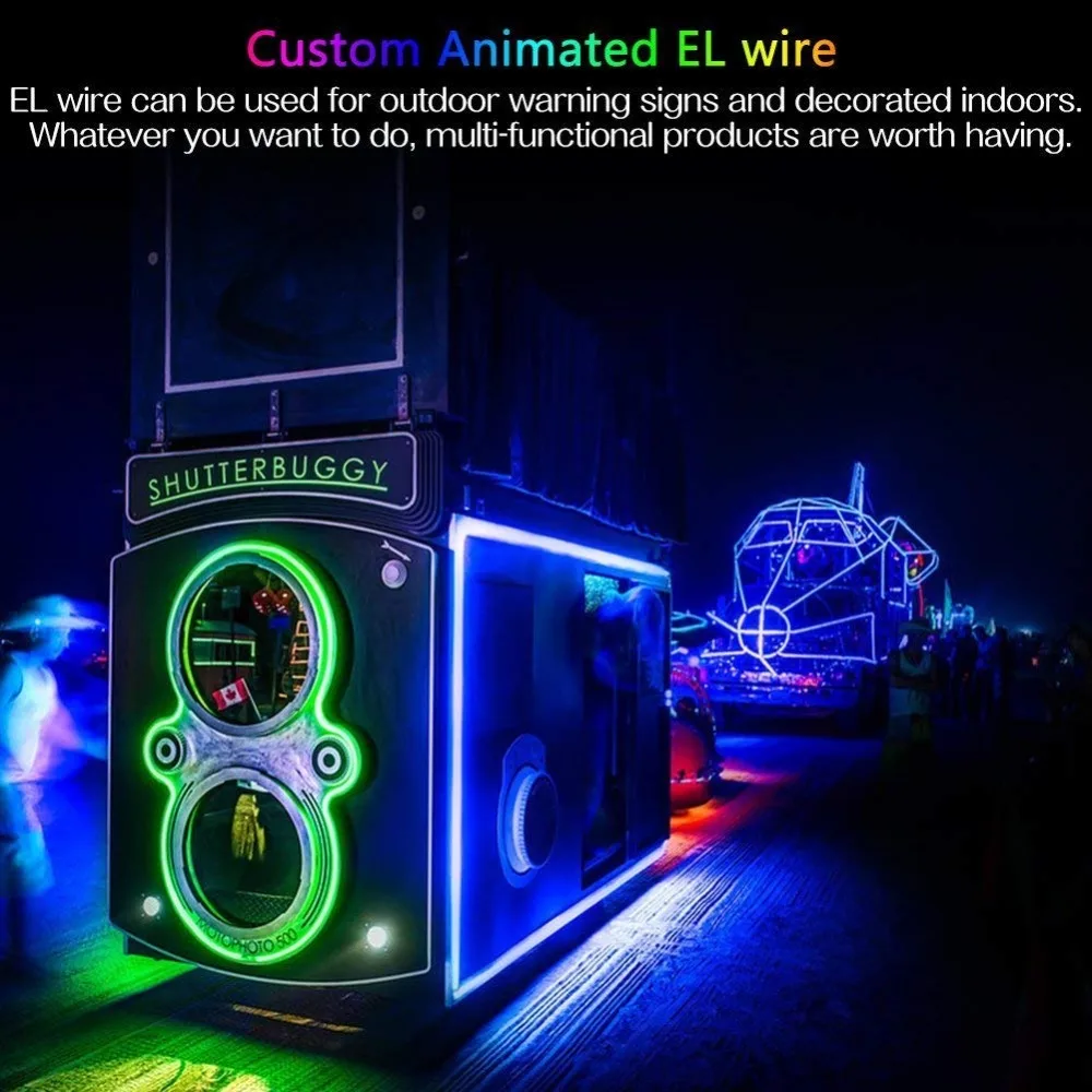 1M2M3M Neon Light Dance Party Decor Light string Neon LED lamp Flexible EL Wire Rope Tube Waterproof LED Strip + Controller