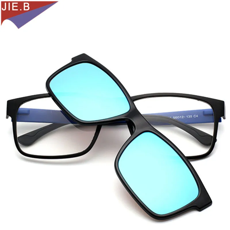 

2017 TR90 Glasses Frames Glasses Men Women Spectacles Frame Polarized Magnetic Clip on Optical Eyeglasses Frame Dual Usage