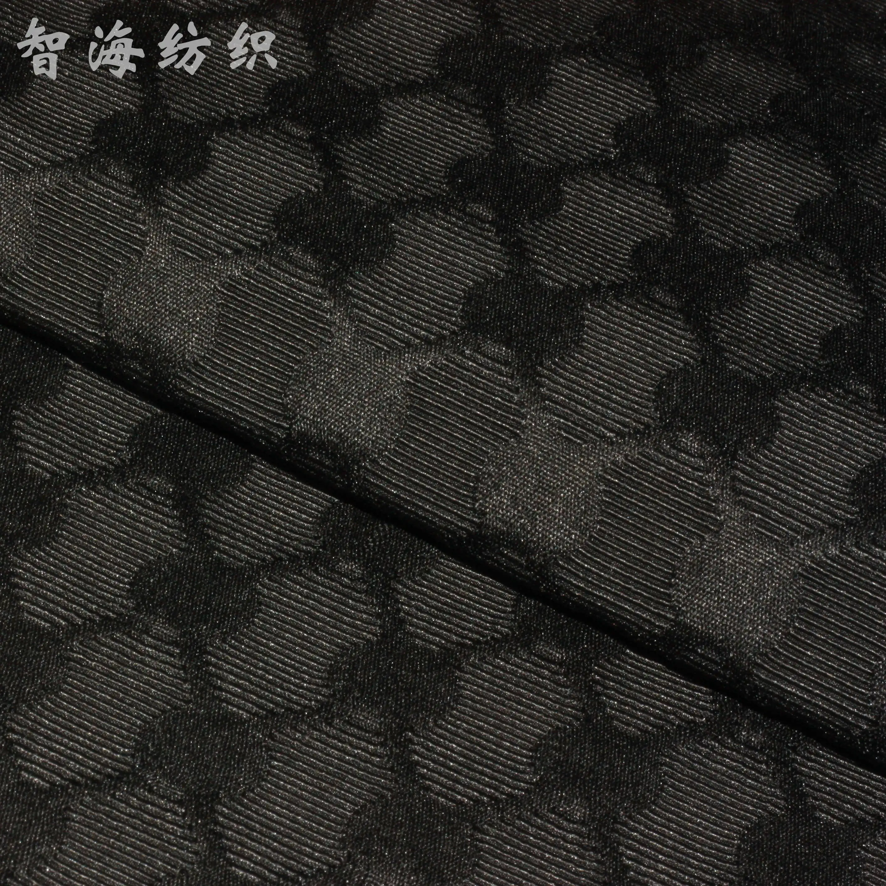 Autumn and winter polyester fiber thickened black and white plaid jacquard dress fashion fabric fabric