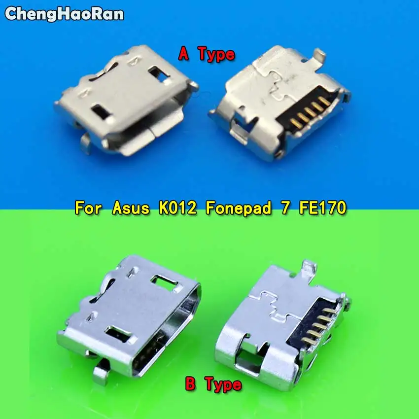 ChengHaoRan 5pcs Mini Micro usb jack socket female connector for Asus K012 Fonepad 7 FE170 charger Charging port B Type tablets