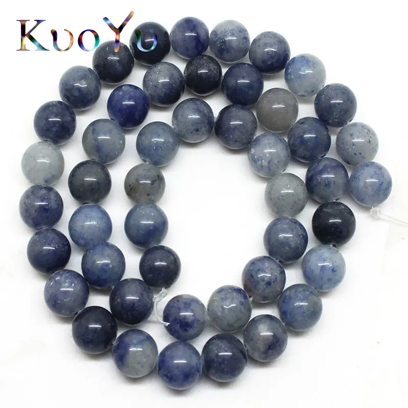 Natural Blue Aventurine Stone Beads Round Loose Beads Strand 15