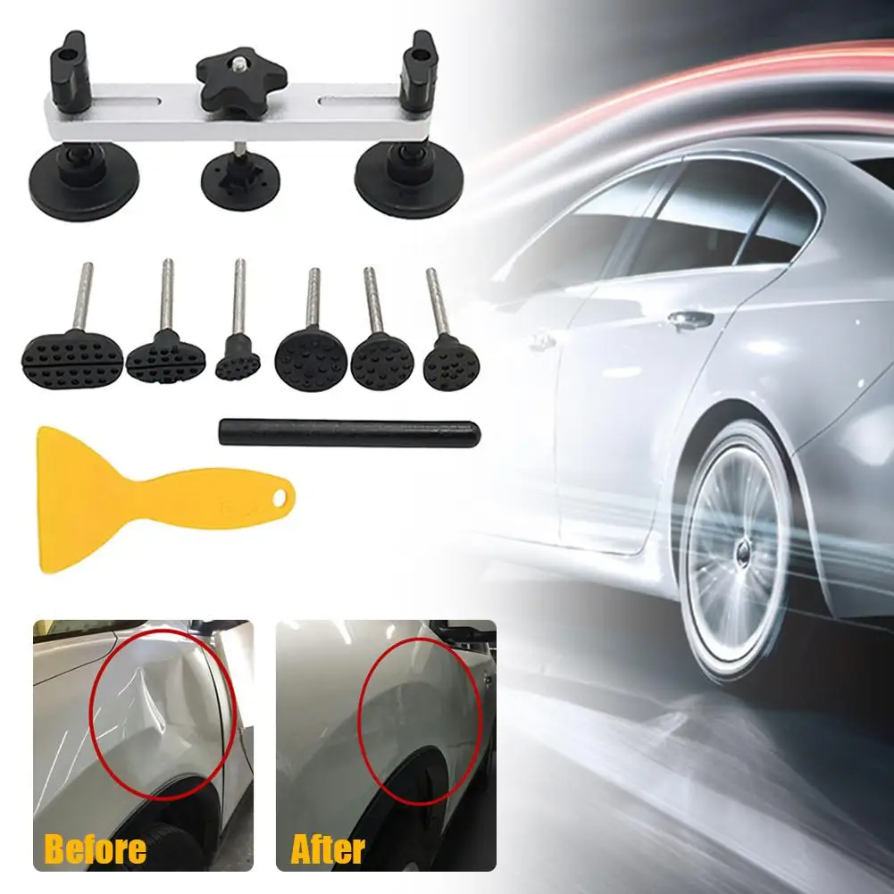 9PCS Car Dent Repair Tools Repair Kit Pit Repair Dent Repair Puller Herramientas Para El Auto Diy Alloy Wheel Repair Kit