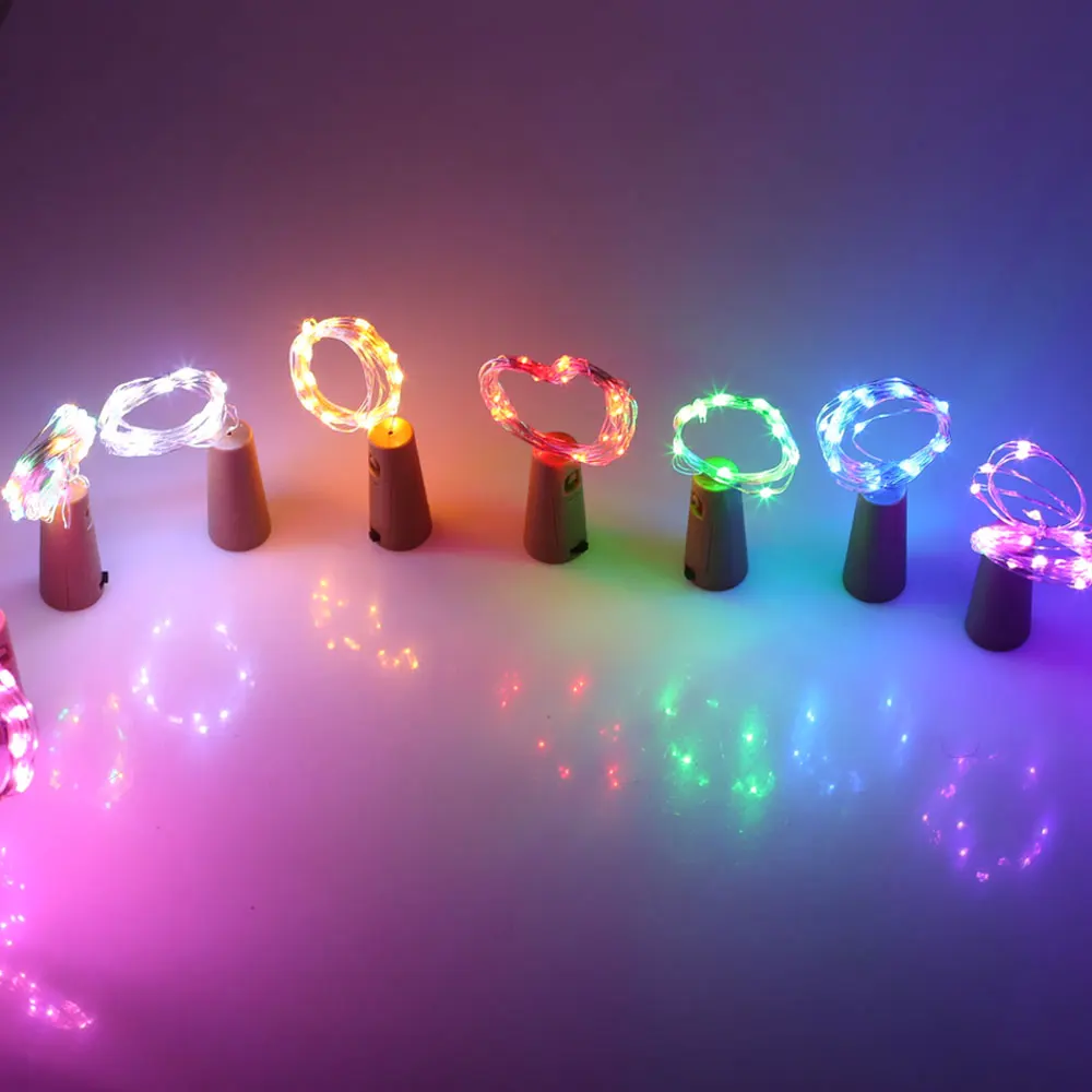 Guirxiété lumineuse LED en forme de bouchon de bouteille, fil de cuivre, verre à vin, lumières de Noël, fête de mariage, 1m, 10LED