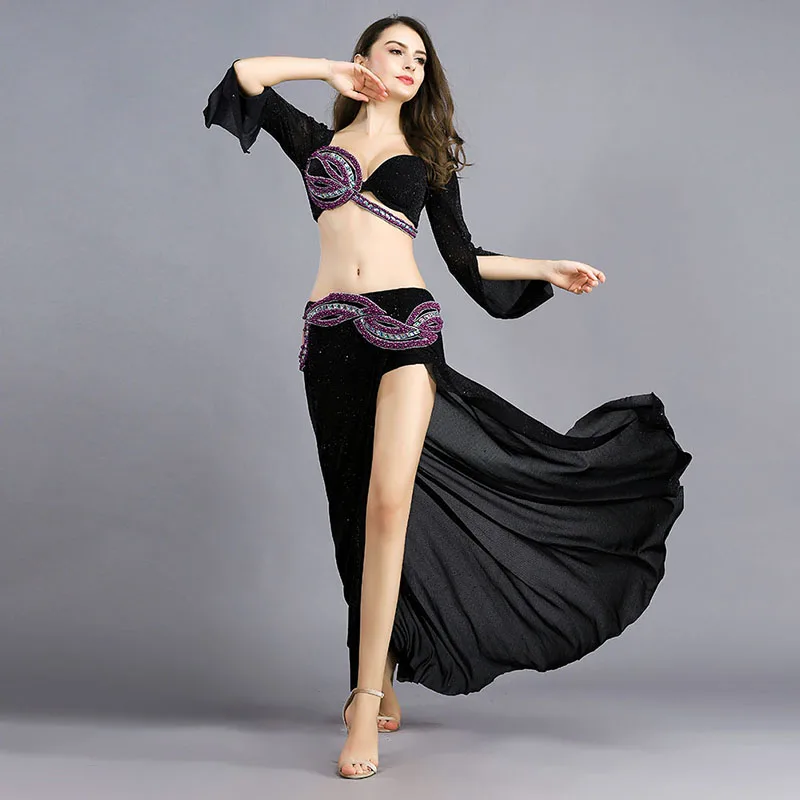 Belly Dance Fairy Show Suit Female Autumn Winter 2 Pcs Set Lady Oriental Sexy Dance Performance Flamenco Hot Sale Suit H4511