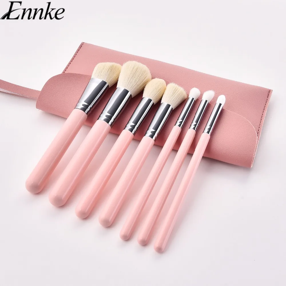 

ENNKE 7Pcs Makeup Brush Set Powder Foundation Bluser Eyeshadow Eyeliner Brush with Storage Bag Cosmetic Make Up Tool