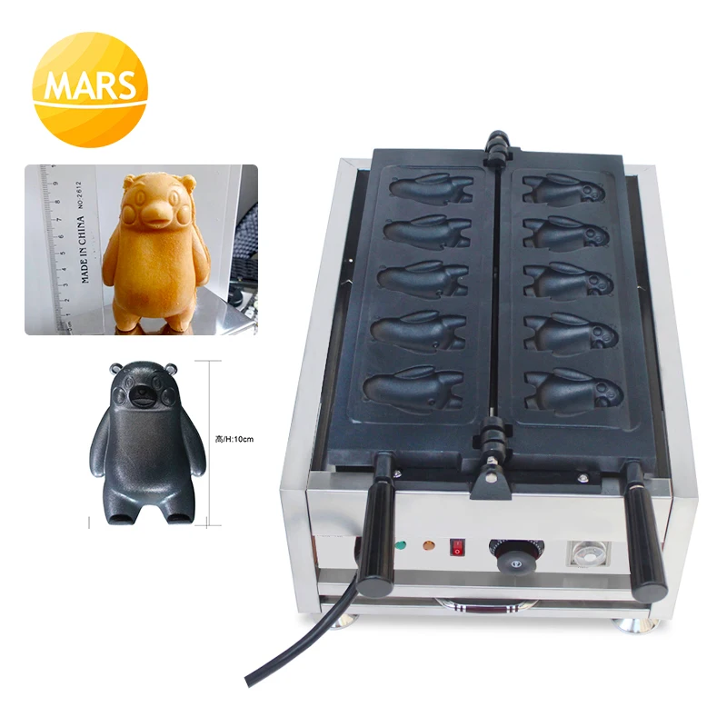 MARS Commercial Use 110V 220V 5pcs Doll Bear Shaped Japanese Ningyo Yaki Waffle Maker Machine Baker Iron With CE